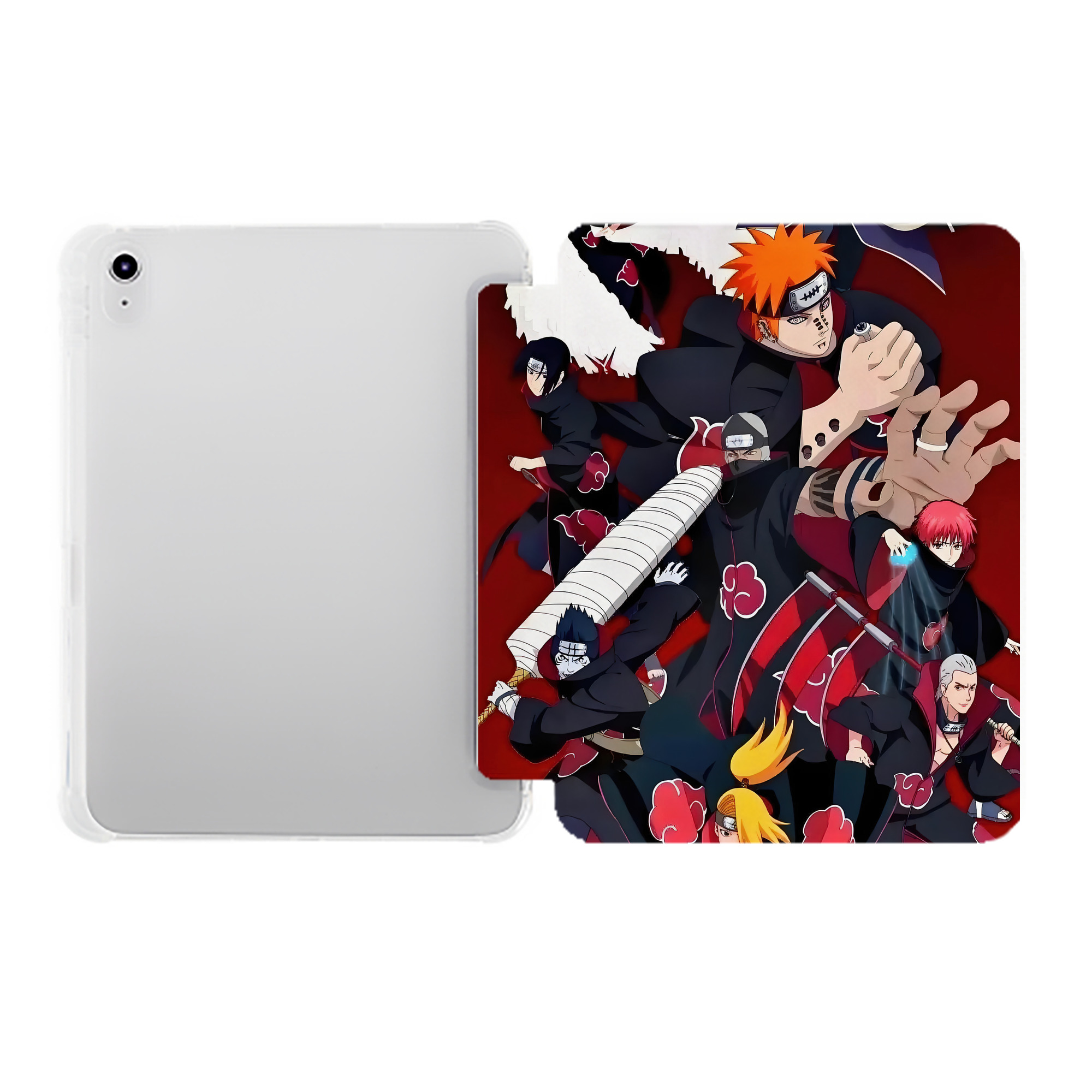 （画像用） NARUTO -ナルト- NARUTO -ナルト- 疾風伝 IPad ケース ペン収納付き 三つ折りスタンド PUレザー×シリコン 対応機種9.5/10.5/10.9インチ